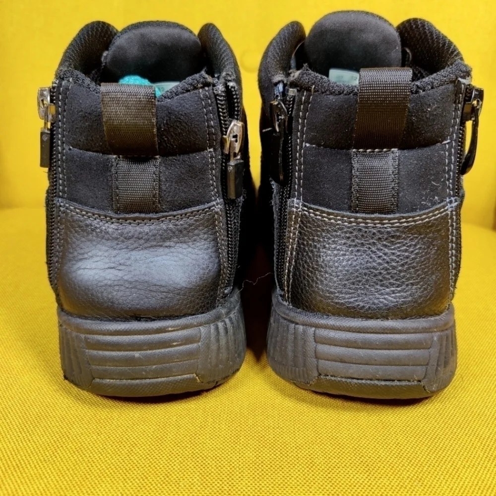 Orthofeet Ranger Boots Black Leather Comfort Walking Men's Shoes Size 12 2E Wide
